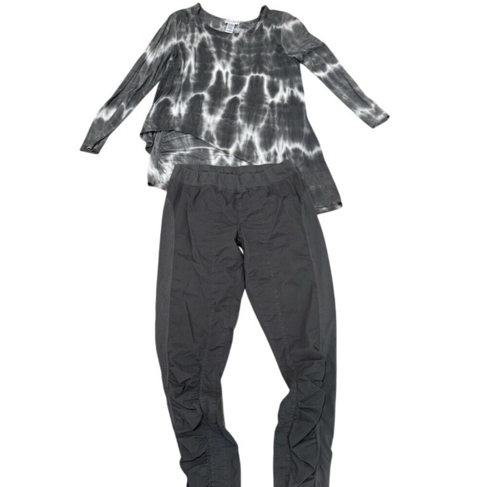 Wearables 2-Piece Outfit Set Womens M Olive Green Tie-Dye Tunic Top & Pants - Picture 1 of 6